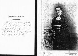 Anna M. Van Zandt funeral notice, 08/25/1899