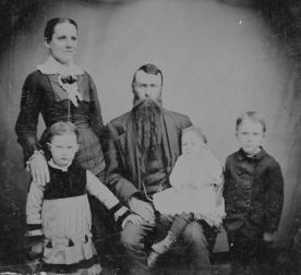 Dr. Wm Daniel, wife Fredrica, Grace on left, Kitty, Fred, apx 1882