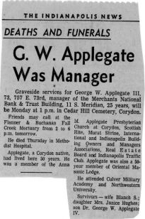 Geo Wm Applegate III (Pud) obituary (1900-1973)