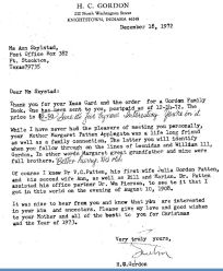 Letter from H. C. Gordon to Ann in 1972