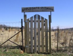 Entrance gate of Applegate-Pitman Cemetery in Central, IN