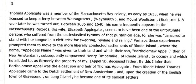 About Thomas Applegate 1600-1662